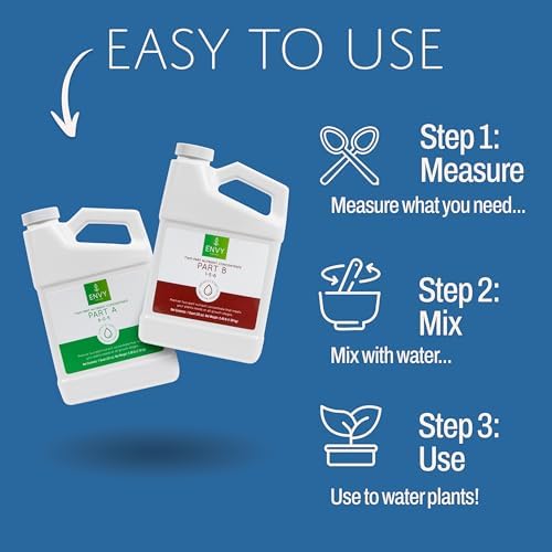ENVY Hydroponic Plant Food A & B – Two-Part Liquid Nutrient for Indoor/Outdoor Plants – Soil, Coco, Hydroponics, DWC – Quart Set