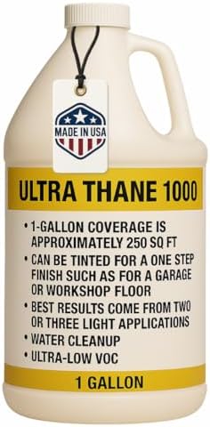 Ultra Thane 1000 Single Component Polyurethane Concrete Floor Sealer –UV & Stain-Resistant Aliphatic Urethane – Clear Protective Finish for Concrete, Overlays & Microtoppings - 5 Gallon