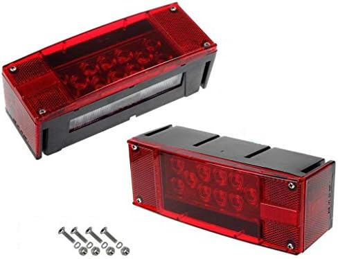 Left+Right/over 12 LED super diodes for each light/AUTO 2PCS 12V LED Submersible Low Profile Rectangular Trailer Lights