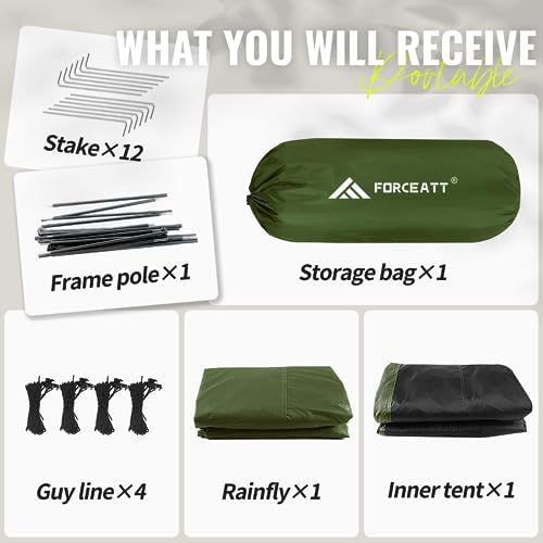Forceatt Tent for 2 and 3 Person is Waterproof and Windproof, Camping Tent for 3 to 4 Seasons