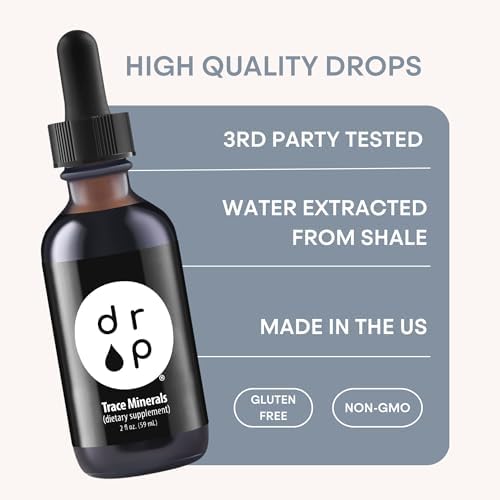 Drop Trace Minerals with Fulvic Acid, Liquid Ionic Mineral Drops with Electrolytes – 72+ Minerals, for Energy, Hydration & Gut Health – No Pills