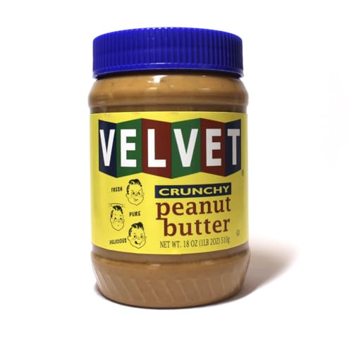 Velvet Peanut Butter, Creamy – Detroit’s Classic Since 1937, Smooth & Nostalgic Spread with “Fresh, Pure, Delicious” Label, Made in the USA, Gluten-Free, Perfect for Sandwiches, Baking & Snacking (18 Ounce Jar)