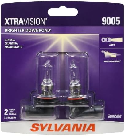SYLVANIA - 9005 XtraVision Halogen Headlight Bulb - High-Performance Car Headlight - Halogen Light with No Glare - For Automotive - 2 Bulbs