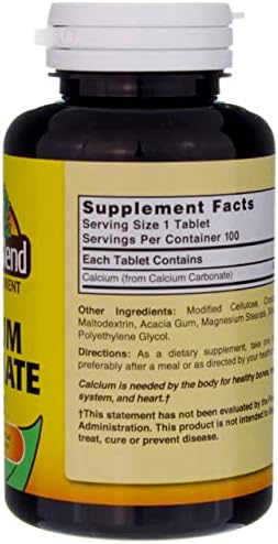 Nature`s Blend Calcium Carbonate 600mg Tablets 100 ct (pack of 2)