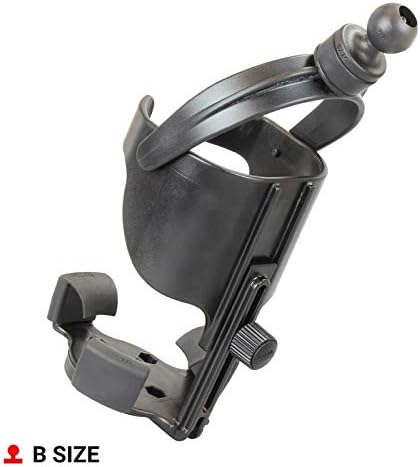 RAM Mounts Level Cup XL Drink Holder with B Size 1" Ball Mount | Self-leveling holder for 12-32 oz bottles and tumblers