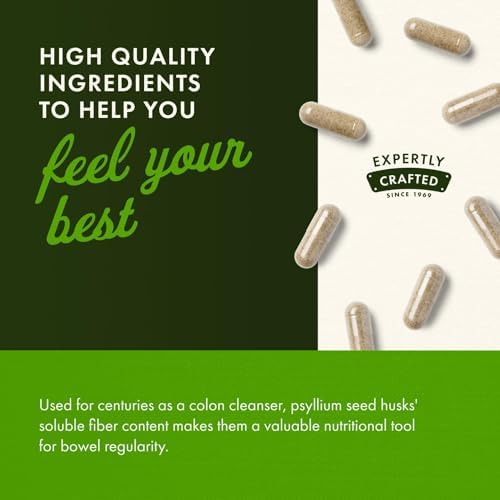 Swanson Psyllium Husk Dietary Fiber Supplement, 610 mg, 300 Capsules | Promotes Overall Health and Easier Elimination, Supports a Feeling of Fullness and Satiation, Plant-Based Dietary Fiber