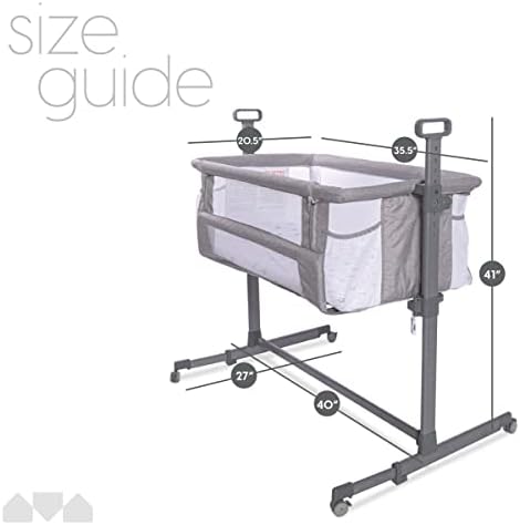 Milliard Baby Bedside Bassinet Sleeper, Bassinet for Newborn with Plush Mattress, Mesh Breathable, Adjustable Side Sleeper Portable Crib for Infant