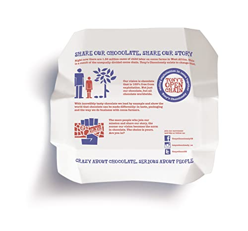 Tony's Chocolonely 42% Dark Milk Chocolate Bar with Pretzel & Toffee - Dark Milk Chocolate, Pretzel & Toffee Chunks, Belgium Chocolate