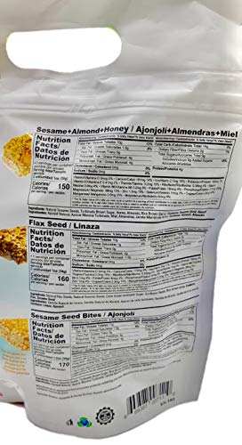 Dulzura Borincana Sesame, Almond and Honey Flax Seed Sesame Seed Non GMO Gluten Free Vegan Healthy Snacks Variety Pack