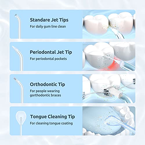 Water Flosser [ Mini Cordless Portable ] Oral Irrigator Water Teeth Cleaner Pick, Telescopic Water Tank, 3 Modes & IPX7 Waterproof
