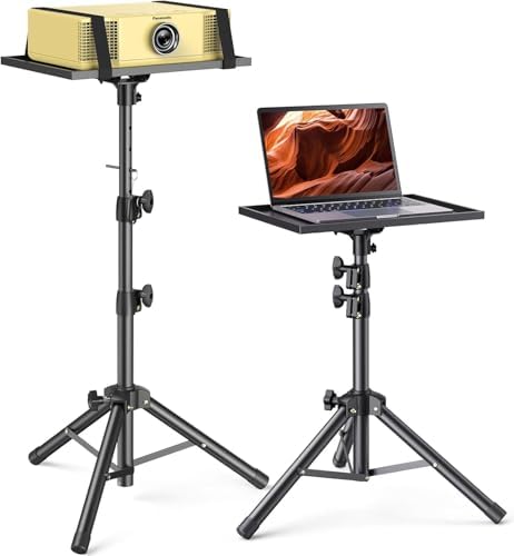 AMADA Projector Stand, Laptop Stand with Adjustable Height 22 to 36 inch, Heavy Duty Projector Mount as DJ Racks, Portable Projector Tripod Stand