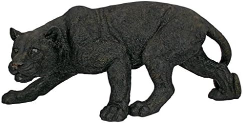 Design Toscano Shadowed Predator Black Panther Garden Statue, Medium 26 Inch, Polyresin, Black