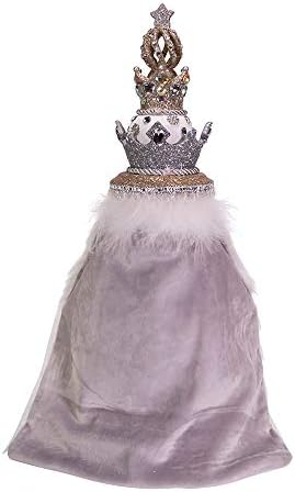 Kurt S. Adler 18-Inch Hollywood White Fur King Nutcracker, Multicolor