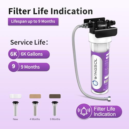WINGSOL Basic Replacement Filter Cartridge for Under Sink Water Filter Compatibel with: WS-US-001 Advanced, WS-US-001 Basic, WS-US-001 Advanced (F)