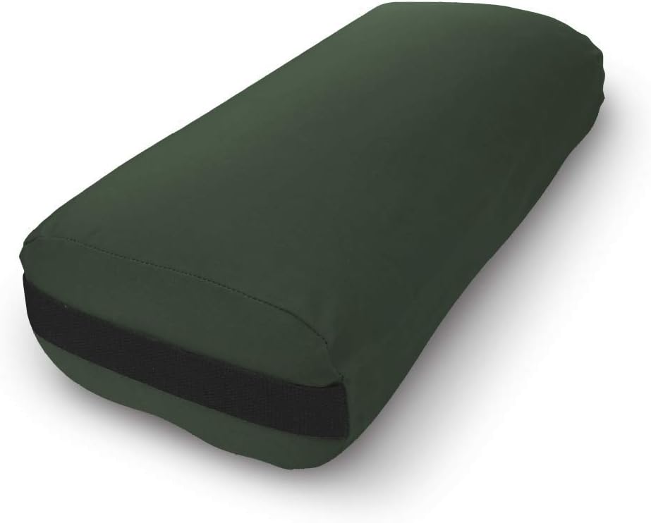Bean Products Cotton Batting Yoga Bolster - Studio Grade Round or Rectangular Restorative Yoga Pillow for Pilates and Yin Practice - Soft Yet Firm Support with Cotton Cover - Made in The USA