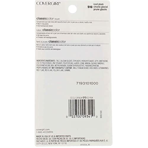 CoverGirl Classic Color Blush, Iced Plum [510], 0.3 oz (Pack of 3)