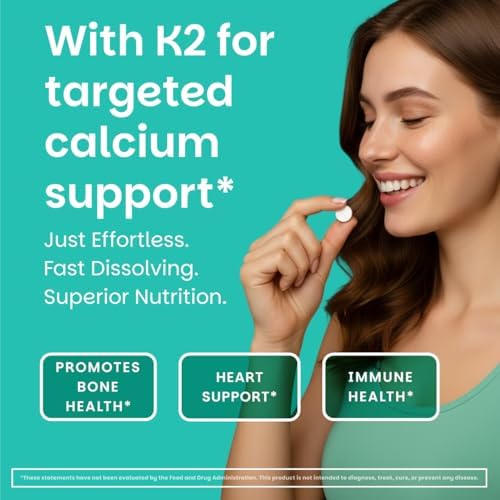 EZ Melts Dissolvable Vitamin D3 5,000 IU - Vegan Vitamin D Supplement for Bone & Teeth Support - No Artificial Flavors - Plant-Based & Non-GMO - Green Apple - 90 Dissolvable Tablets (90 Servings)
