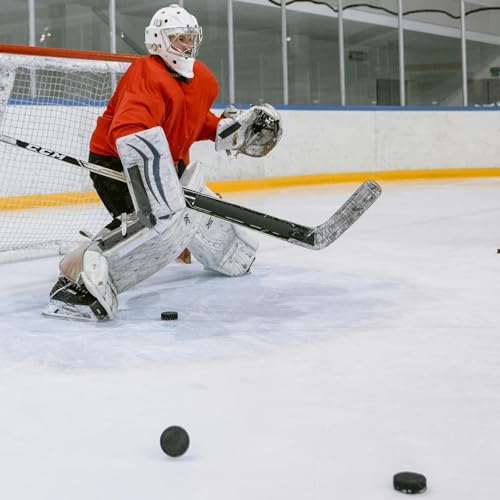 18 Pack Ice Hockey Pucks with 3 Reusable Mesh Bag, Official Regulation, Diameter 3", Thickness 1", 6oz, Black