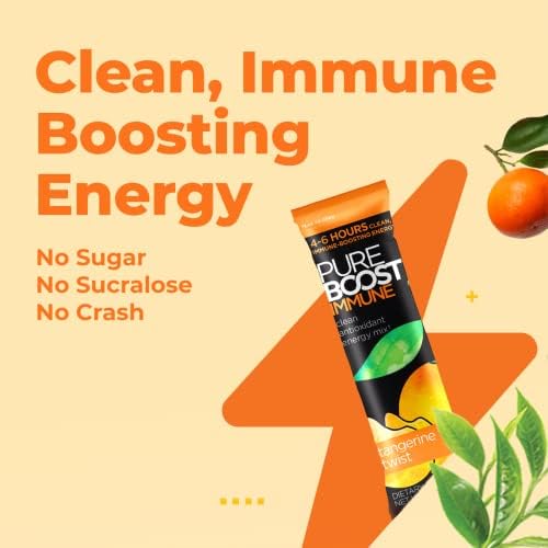 Pureboost Sugar-Free Immune Clean Energy Booster Drink Mix, Combo Pack 30ct