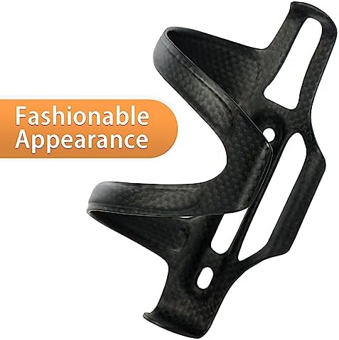 BRKURLEG Ultra-Light Carbon Fiber Water Bottle Cage with Screws Tool | Bike Water Bottle Cage Holder Brackets for Road Bike MTB Mountain Cycling Black Matte, Right Opening