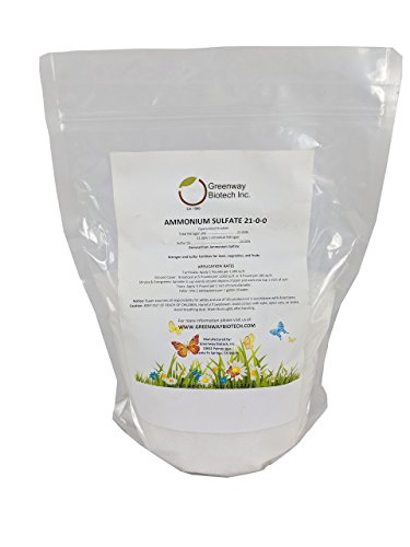 Greenway Biotech, Inc. Ammonium Sulfate 21-0-0 Fertilizer Contains 21% Water Soluble Nitrogen&24% Sulfur Suitable for Acid Loving Plant- Lawn Fertilizers to Lower pH Level in Alkaline Soil (25 Pound)