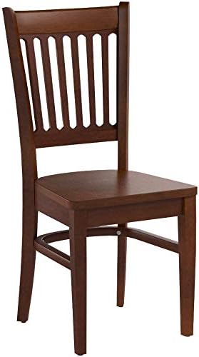 East West Furniture VAC-ESP-W Vancouver Kitchen Dining Chairs - Slat Back Wood Seat Chairs, Set of 2, Espresso