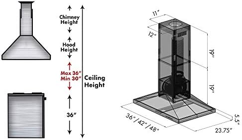 Z Line GL2i-42 Stainless Steel Island Mount Range Hood, 42-Inch