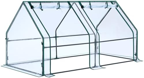 Ohuhu Portable Mini Greenhouse, 71"x36"x36" Greenhouses for Outdoors with Dual Large Zipper Doors & Ground Stakes