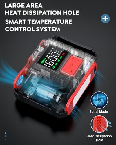 Car Jump Starter with Air Compressor, 9000A Peak 26800mah (Up to All Gas or 12.0L Diesel Engine