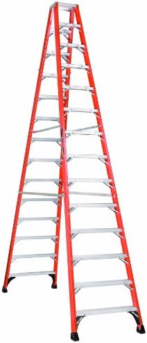 Louisville Ladder 14-Foot Fiberglass Twin Front Step Ladder, 375-Pound Load Capacity, Type IAA, FM1414HD