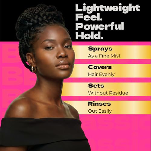 Bronner Bros Pump It Up Gold Styling Spritz, Super Hold Hairspray, 8oz | For Styling & Finishing, Fast-Drying Hair Spray