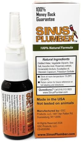 Sinus Plumber Pepper Nasal Spray – Natural Sinus & Allergy Support – Original Formula - 1 fl oz