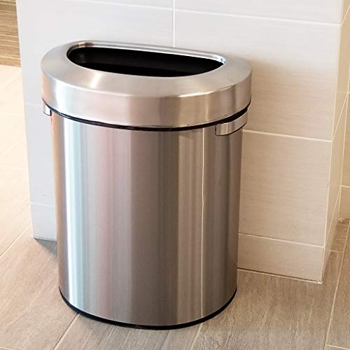 iTouchless Airstep 13 Gallon Step Pedal Kitchen Trash Can with Odor Filter, 50 Liter Commercial Grade Stainless Steel Recycle Bin for Home and Office, Silent Lid Open and Close