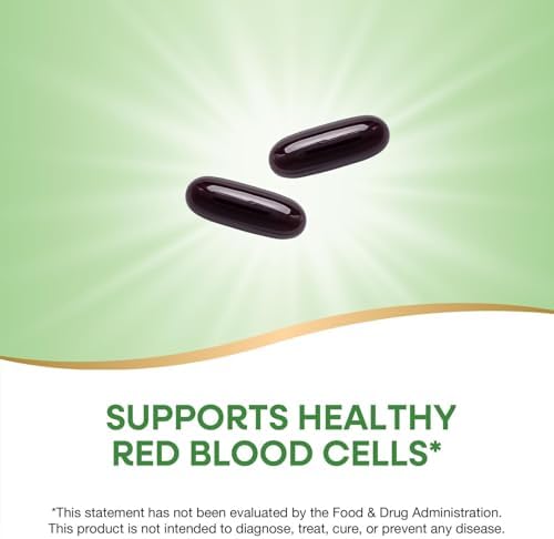 Nature's Way Energizing Iron, Supports Healthy Red Blood Cells*, 8 mg Iron & 200 mcg Vitamin B12 per 2-Softgel Serving, No Gluten
