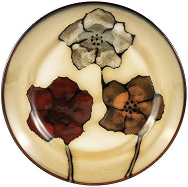 Pfaltzgraff Painted Poppies 16-Piece Stoneware Dinnerware Set, Service for 4, Dinner Plates, Salad Plates, Bowls and Mugs