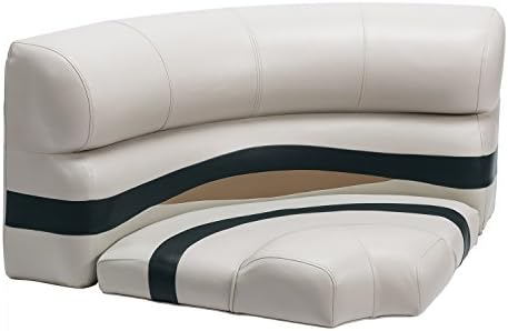 Wise BM11002-989 Premier Series Pontoon 32" Bow Radius Corner Seat Cushion Set, Platinum/Wineberry/Manatee