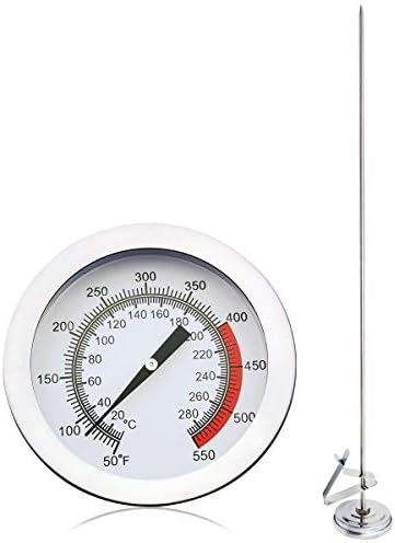 Efeng 15“ turkey fryer thermometer with pot clip (2 Pack), 2" dial candy thermometer with stainless steel clip, oil thermometerr for frying