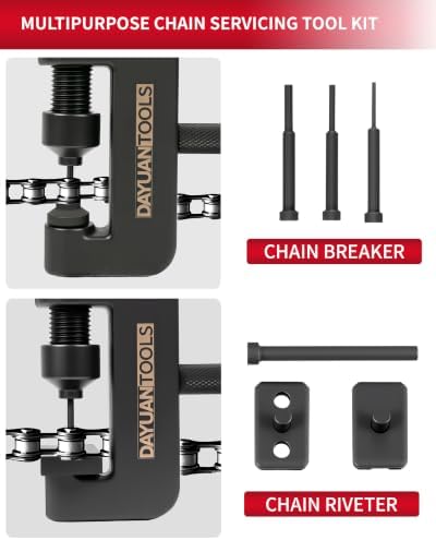 DAYUAN Motorcycle Chain Breaker Set, Chain Cutter and Riveter Kit, Red Case