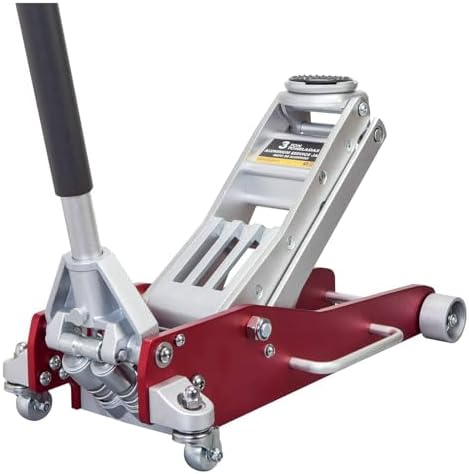 BIG RED T815016L Torin Hydraulic Low Profile Aluminum and Steel Racing Floor Jack with Dual Piston Quick Lift Pump, 1.5 Ton (3,000 lb) Capacity, Blue, T815016L
