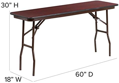 EMMA + OLIVER 5-Foot Mahogany Melamine Laminate Folding Training/Seminar | Table, Event Table