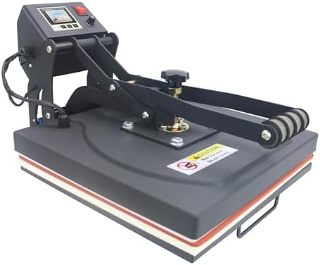 RoyalPress 15" x 15" Color LED Industrial-Quality Digital Sublimation Heat Transfer Machine T-Shirt Heat Press Machine, 15" x 15", Black