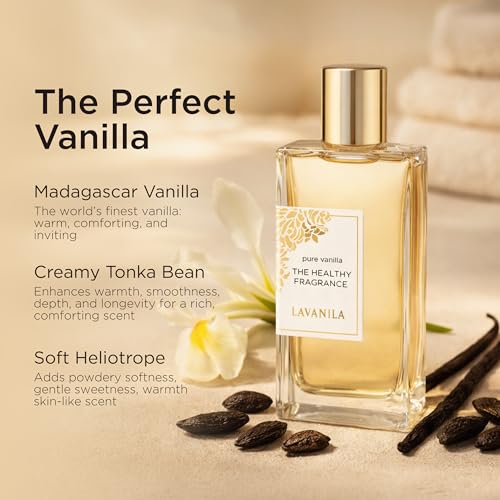 Lavanila Pure Vanilla Perfume for Women, 1.7 Fl Oz | Clean Vanilla Perfume, Long Lasting Women’s Eau de Parfum with Madagascar Vanilla – Natural Fragrance, Women’s Fragrances