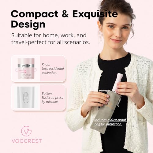 VG VOGCREST Women's Eyebrow Trimmer & Facial Hair Remover, 2 in 1, Double Rotating Blades, Safe, Painless, Hypoallergenic, Rechargeable, USB Charging