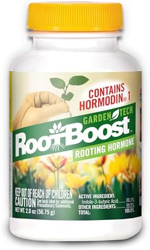 RootBoost Rooting Hormone, Rooting Powder for Plant Cuttings, 2 Ounces | Propagation for indoor and outdoor plants, container gardens and garden ornamentals, contains Hormodin 1