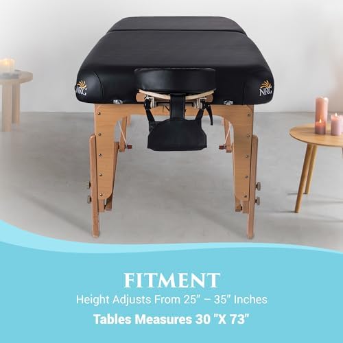NRG Vedalux Portable Massage Table Package | Burgundy | Folding Lightweight Massage Bed | Professional Spa Table with Face Cradle, Hanging Armrest & Carrying Case