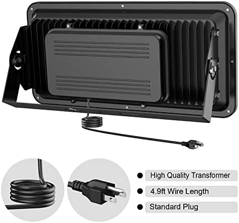 200W LED Flood Lights Outdoor, 110-285V, 20000LM Super Bright Security Light Fixture, IP66 Waterproof 6000K Daylight White，Landscape Commercial Industrial Lighting Fixtures