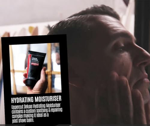 UPPERCUT DELUXE Hydrating Moisturizer for Men – Oil-Free Post Shave Soothing Cream with Allantoin & Shea Butter – 4 fl oz (120 mL)