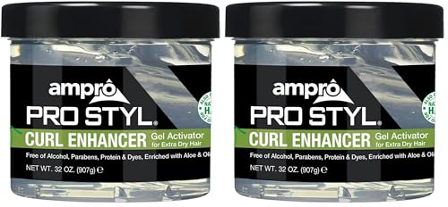 AmPro Pro Styl Curl Enhancer - Gel Activator with Olive Oil to Moisturize and Define Coils and Waves - Helps Protect and Hydrate Hair Shaft - Tames