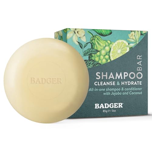 Badger - Jojoba & Baobab Conditioning Shampoo Bar, Natural Vegan Hair Bar, 3 oz