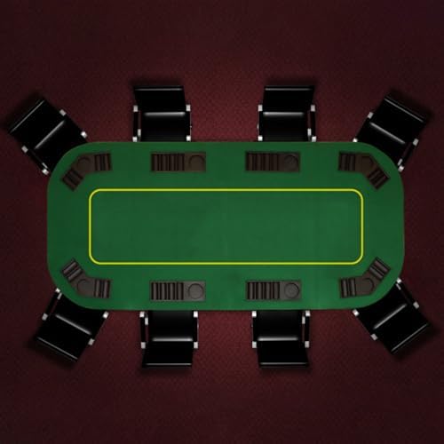 Trademark Poker Poker Table Top - 80-inch Foldable Card Mat for up to 8 Players - Blackjack Table with Cupholders and Chip Trays (Green)